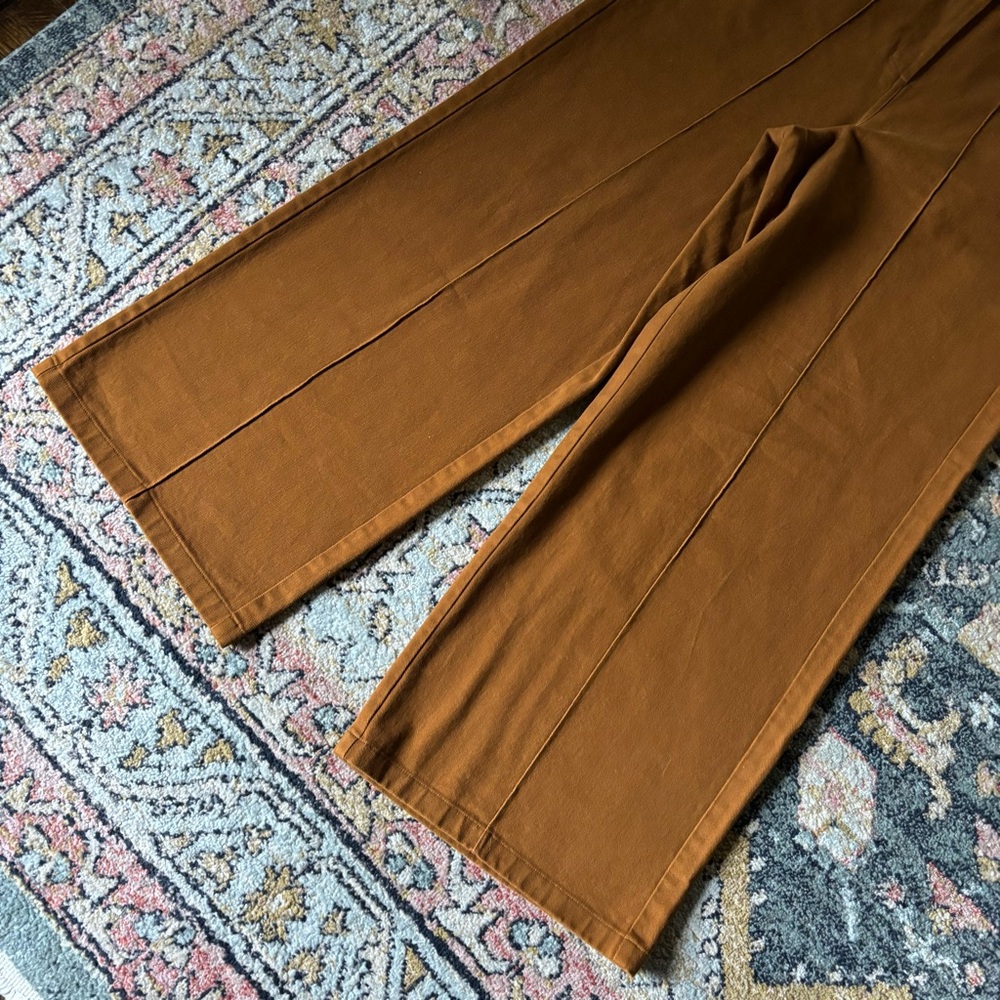 Barbour Allerston Trouser Wide Leg Pants in Gold Brown Sz 8 - Picture 7 of 13